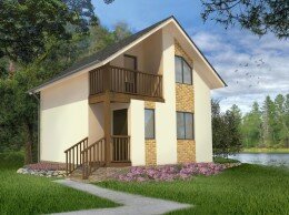 Проект дома с балконом (Котка 2) 112 кв м.